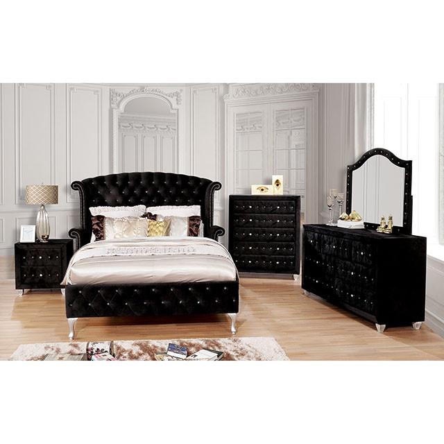 Alzir Gray & Black Queen & E.King Bed - My Sweet Home Furniture (Queens, NY)