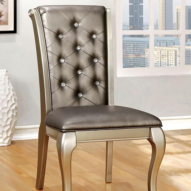 AMINA Champagne Side Chair (2/CTN) - My Sweet Home Furniture (Queens, NY)