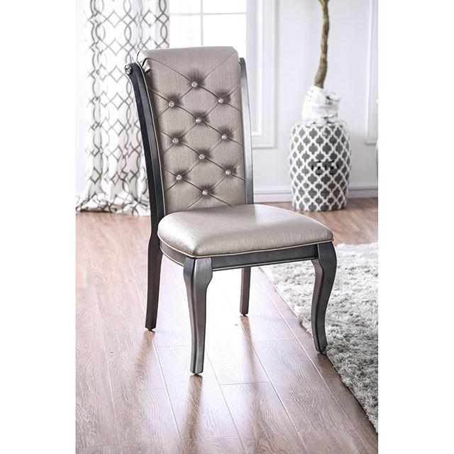 Amina Gray Side Chair (2/CTN) - My Sweet Home Furniture (Queens, NY)