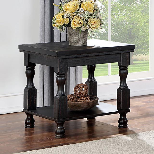 CALANDRA End Table, Antique Black - My Sweet Home Furniture (Queens, NY)