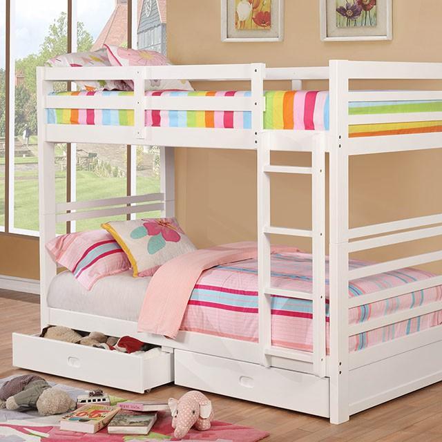 California Iv Black, Walnut, Gray, & White Twin/Twin Bunk Bed - My Sweet Home Furniture (Queens, NY)