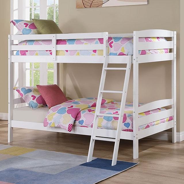 Candice Twin/Twin Bunk Bed White & Gray - My Sweet Home Furniture (Queens, NY)