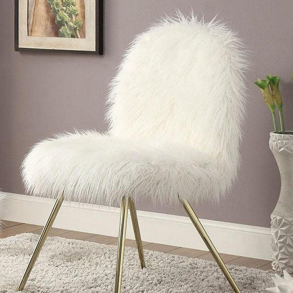 Caoimhe White/Gold Accent Chair - My Sweet Home Furniture (Queens, NY)