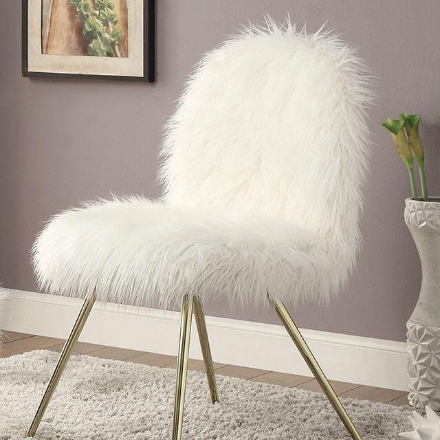 Caoimhe White/Gold Accent Chair - My Sweet Home Furniture (Queens, NY)
