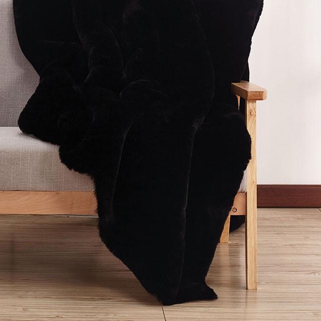 Caparica Black Throw, Black - My Sweet Home Furniture (Queens, NY)