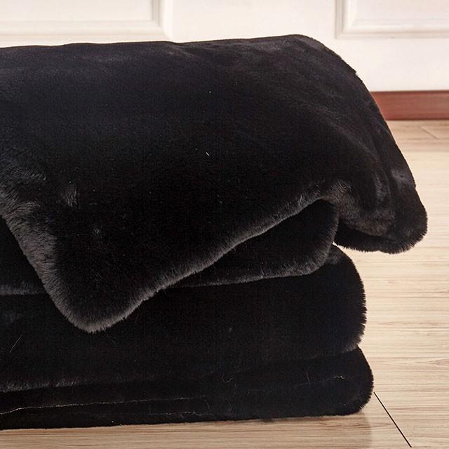 Caparica Black Throw, Black - My Sweet Home Furniture (Queens, NY)