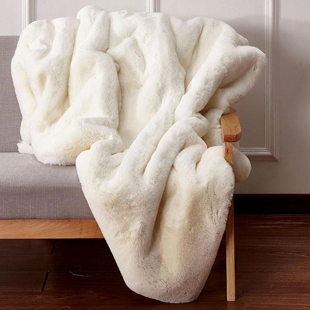 Caparica Off White Throw, Off White - My Sweet Home Furniture (Queens, NY)