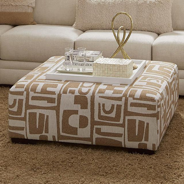 CARLETON Ottoman, Ivory/Tan - My Sweet Home Furniture (Queens, NY)