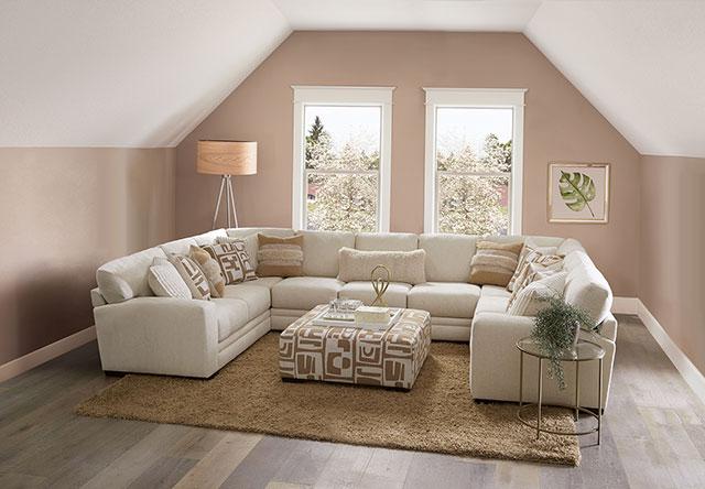 CARLETON Sectional, Ivory/Tan - My Sweet Home Furniture (Queens, NY)