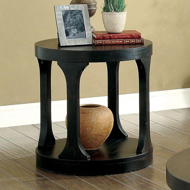 Carrie Antique Black End Table - My Sweet Home Furniture (Queens, NY)