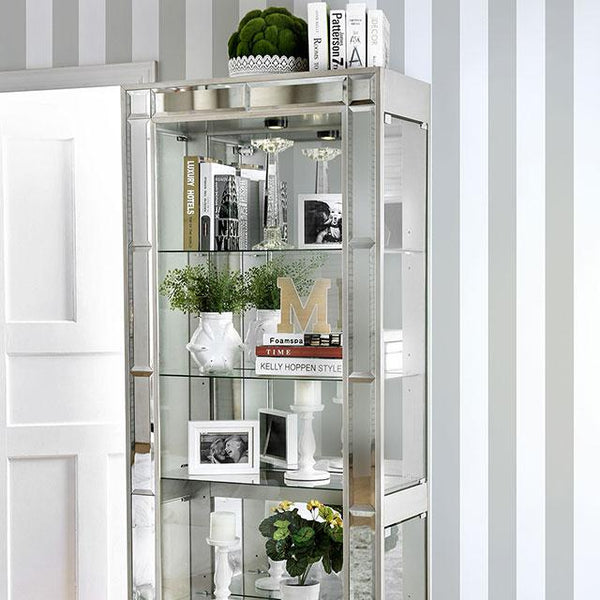 Carrollton Chrome Curio Cabinet - My Sweet Home Furniture (Queens, NY)