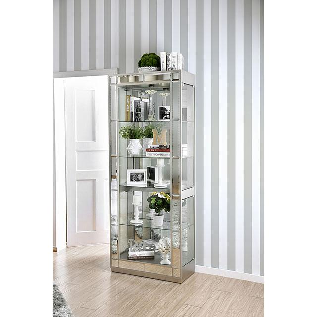 Carrollton Chrome Curio Cabinet - My Sweet Home Furniture (Queens, NY)