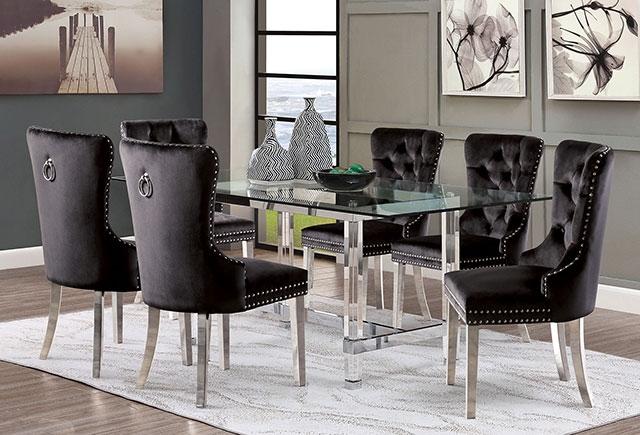 Casper 7 Pc Dining Table Set Chrome - My Sweet Home Furniture (Queens, NY)