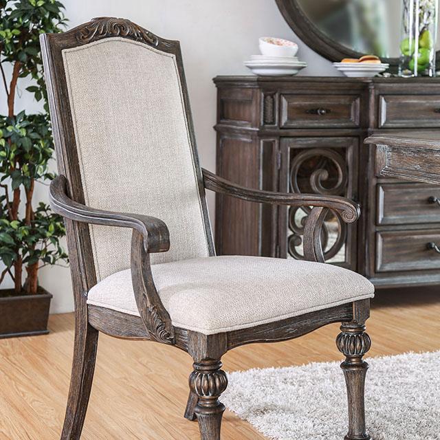 ARCADIA Rustic Natural Tone/ Ivory Arm Chair (2/CTN) - My Sweet Home Furniture (Queens, NY)