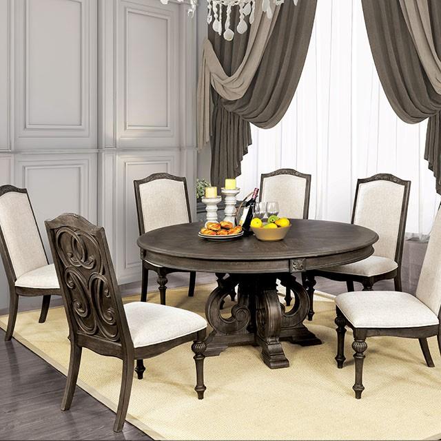 Arcadia Rustic Natural Tone Round Dining Table - My Sweet Home Furniture (Queens, NY)