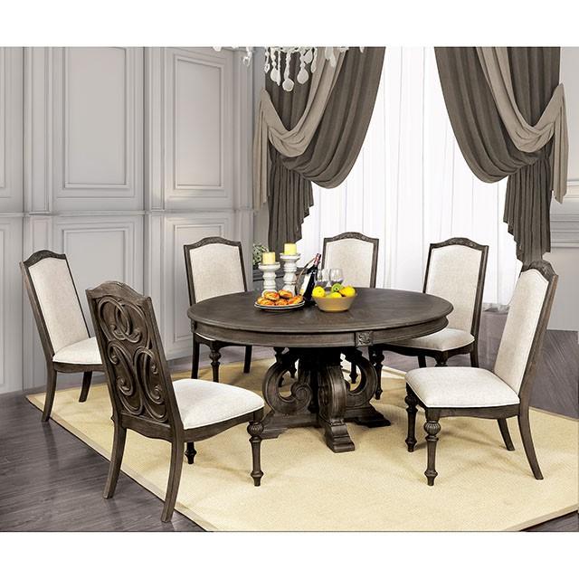 Arcadia Rustic Natural Tone Round Dining Table - My Sweet Home Furniture (Queens, NY)