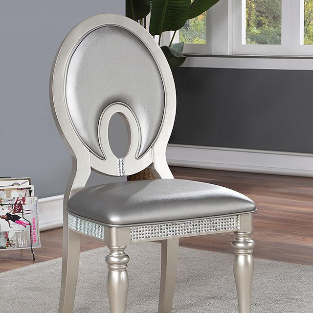 CATHALINA Side Chair (2/CTN), Silver - My Sweet Home Furniture (Queens, NY)
