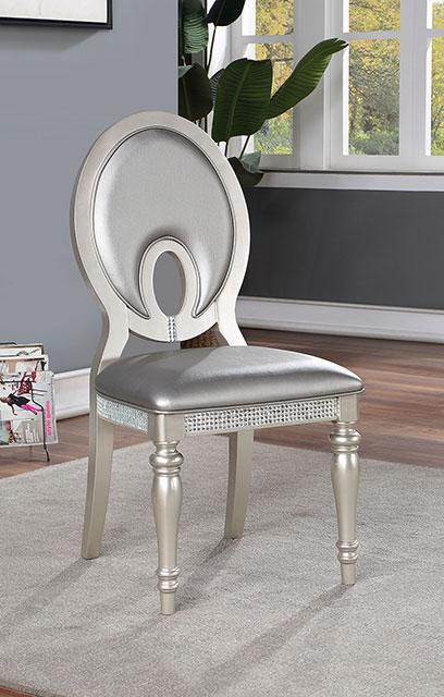 CATHALINA Side Chair (2/CTN), Silver - My Sweet Home Furniture (Queens, NY)