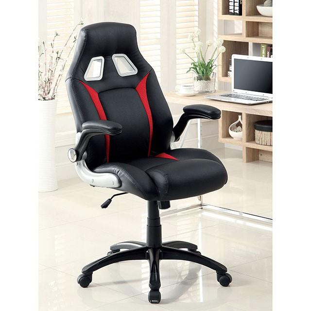 Argon Black/Silver/Red Office Chair - My Sweet Home Furniture (Queens, NY)
