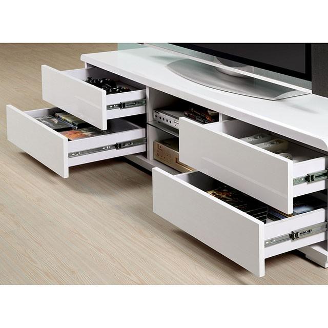 Cerro White 59" TV Console, White - My Sweet Home Furniture (Queens, NY)