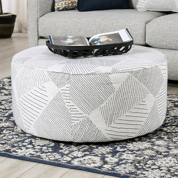 CHANCERY Ottoman, Gray/Navy - My Sweet Home Furniture (Queens, NY)