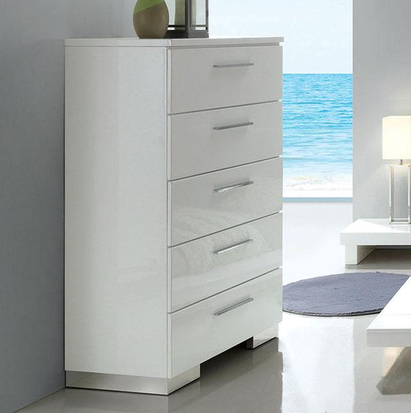 Christie Glossy White Chest - My Sweet Home Furniture (Queens, NY)
