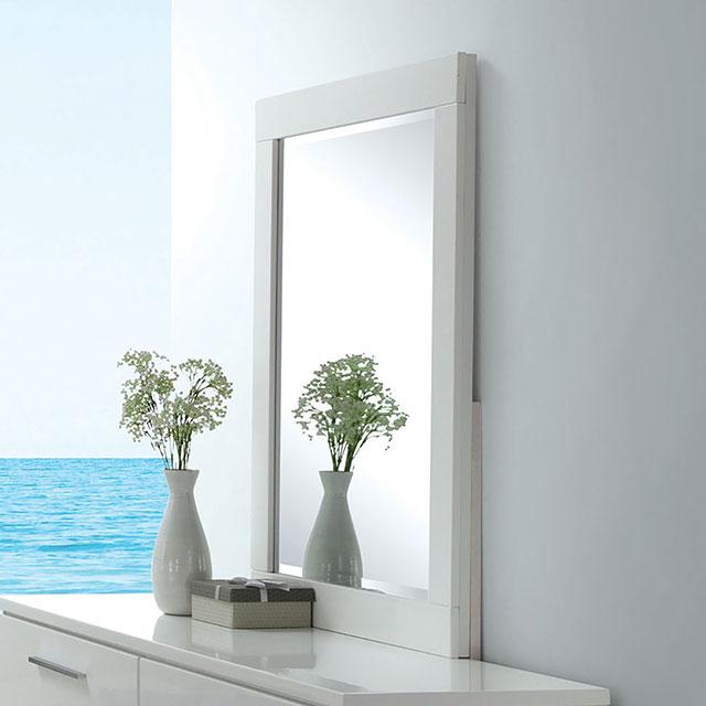Christie Glossy White Mirror - My Sweet Home Furniture (Queens, NY)
