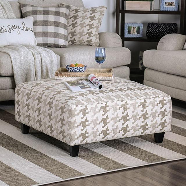 Christine Light Gray/Pattern Ottoman - My Sweet Home Furniture (Queens, NY)