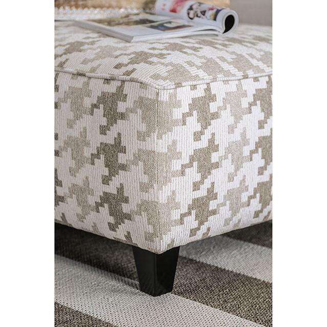 Christine Light Gray/Pattern Ottoman - My Sweet Home Furniture (Queens, NY)