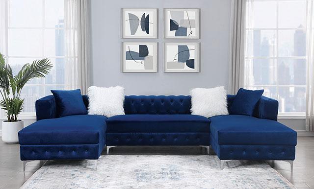 CIABATTONI Sectional, Navy - My Sweet Home Furniture (Queens, NY)