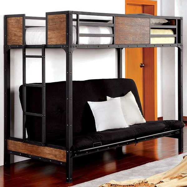 CLAPTON Black Twin Bed w/ Futon Base - My Sweet Home Furniture (Queens, NY)