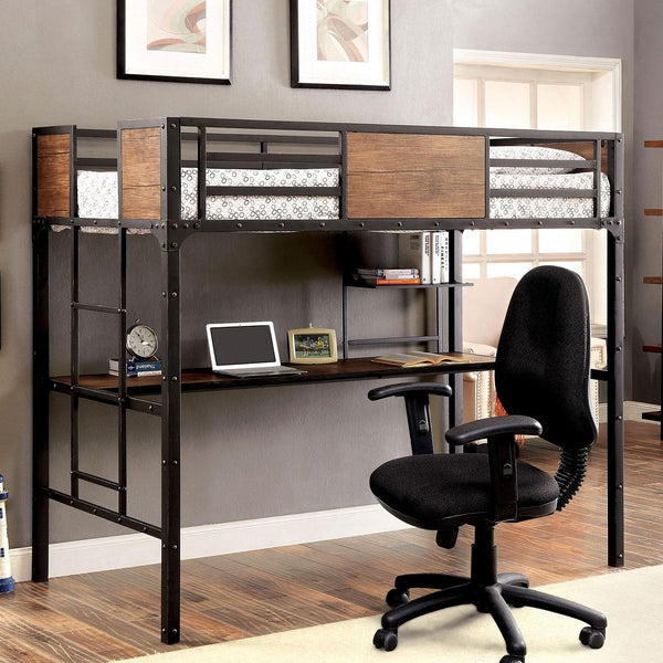 CLAPTON Black Twin Bed w/ Workstation - My Sweet Home Furniture (Queens, NY)