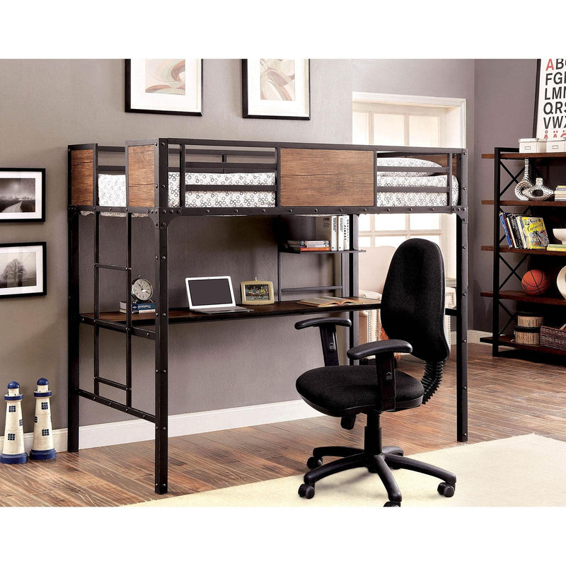 CLAPTON Black Twin Bed w/ Workstation - My Sweet Home Furniture (Queens, NY)