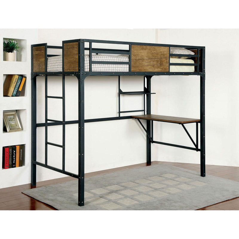 CLAPTON Black Twin Bed w/ Workstation - My Sweet Home Furniture (Queens, NY)