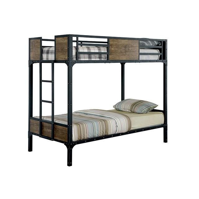 CLAPTON Black Twin/Twin Bunk Bed - My Sweet Home Furniture (Queens, NY)