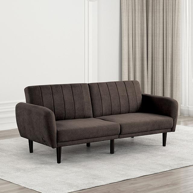 Aristide Futon Sofa Grey & Brown - My Sweet Home Furniture (Queens, NY)