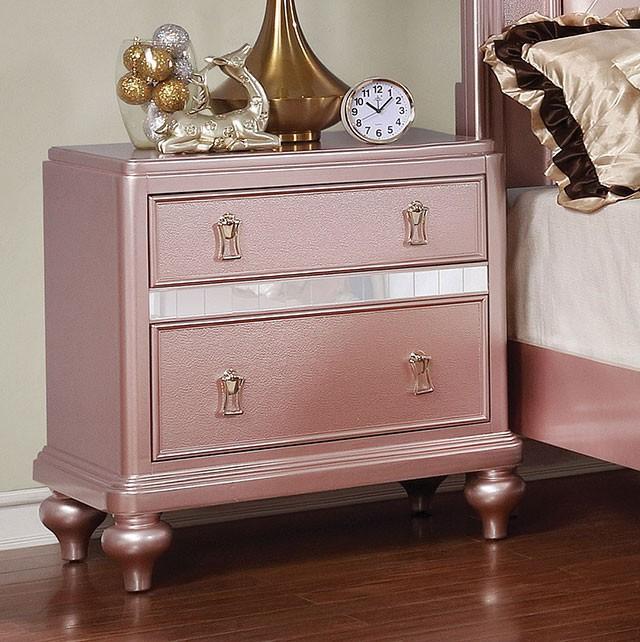 Ariston Rose Gold Night Stand - My Sweet Home Furniture (Queens, NY)