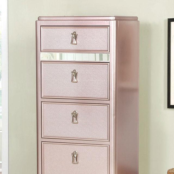 Ariston Rose Gold Swivel Chest - My Sweet Home Furniture (Queens, NY)