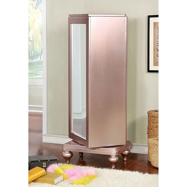 Ariston Rose Gold Swivel Chest - My Sweet Home Furniture (Queens, NY)