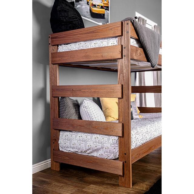 Arlette Twin/Twin Bunk Bed Brown, Black, Gray, & White - My Sweet Home Furniture (Queens, NY)