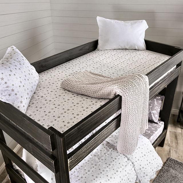Arlette Twin/Twin Bunk Bed Brown, Black, Gray, & White - My Sweet Home Furniture (Queens, NY)