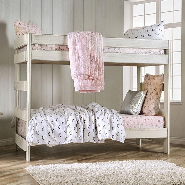 Arlette Twin/Twin Bunk Bed Brown, Black, Gray, & White - My Sweet Home Furniture (Queens, NY)