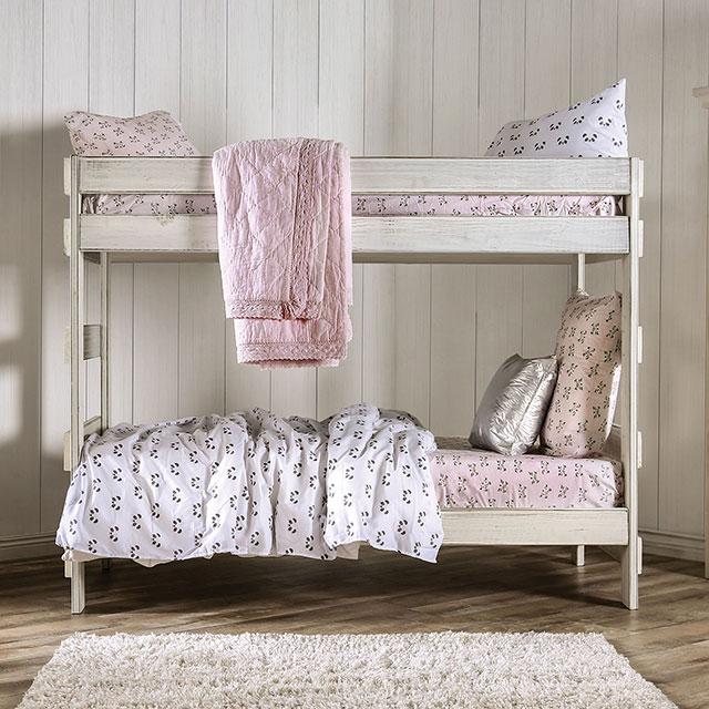 Arlette Twin/Twin Bunk Bed Brown, Black, Gray, & White - My Sweet Home Furniture (Queens, NY)
