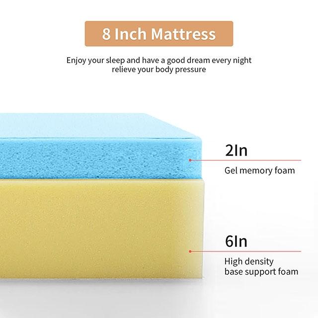 Artemisia 8" Memory Foam Mattress White - My Sweet Home Furniture (Queens, NY)