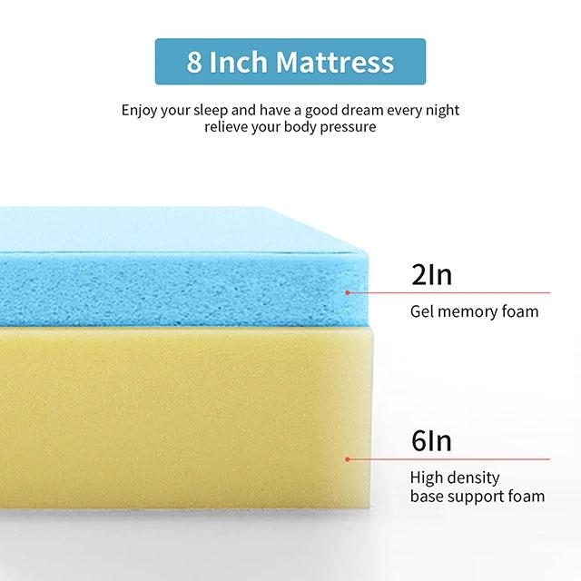 Artemisia 8" Memory Foam Mattress White - My Sweet Home Furniture (Queens, NY)