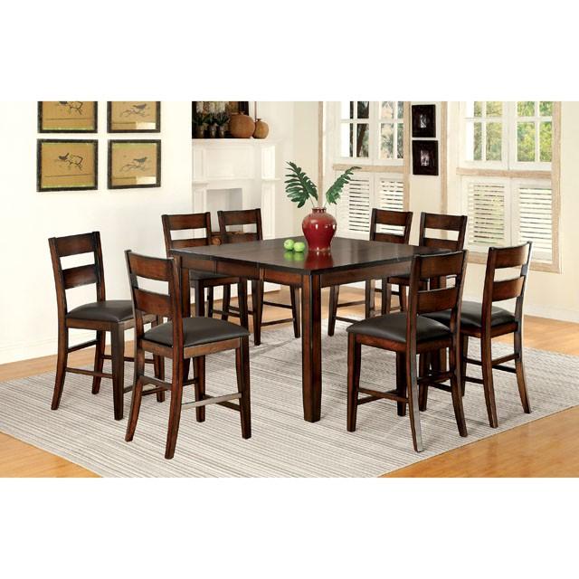 DICKINSON II Dark Cherry Counter Ht. Table w/ 18" Leaf - My Sweet Home Furniture (Queens, NY)