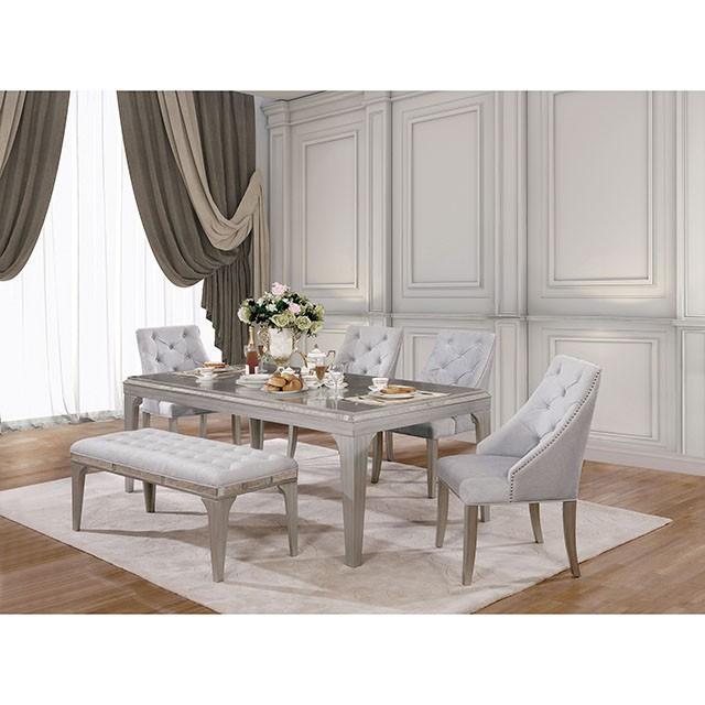 DIOCLES Silver/Gray Dining Table - My Sweet Home Furniture (Queens, NY)
