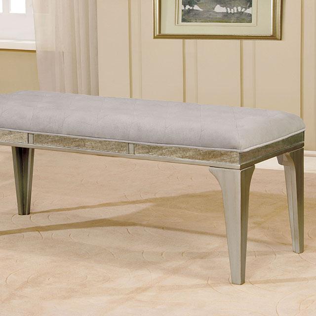DIOCLES Silver/Light Gray Bench - My Sweet Home Furniture (Queens, NY)