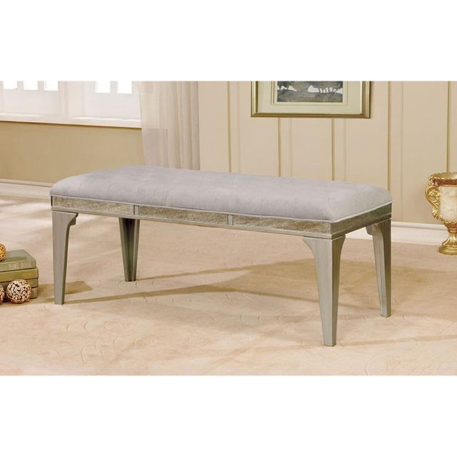 DIOCLES Silver/Light Gray Bench - My Sweet Home Furniture (Queens, NY)