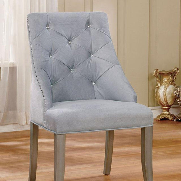 DIOCLES Silver/Light Gray Side Chair (2/CTN) - My Sweet Home Furniture (Queens, NY)